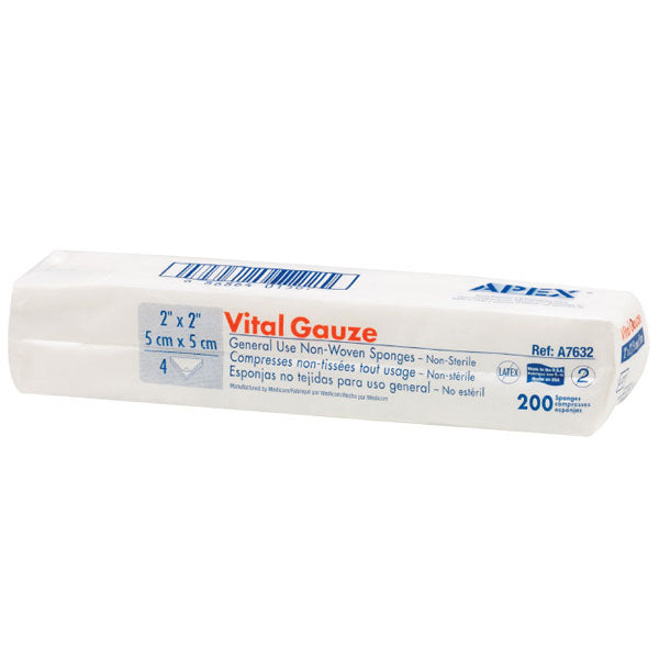 Medicom A7632 Vital Gauze 4-Ply Non-Sterile Non-Woven Sponges 2 Medicom A7632 Vital Gauze 4-Ply Non-Sterile Non-Woven Sponges 2